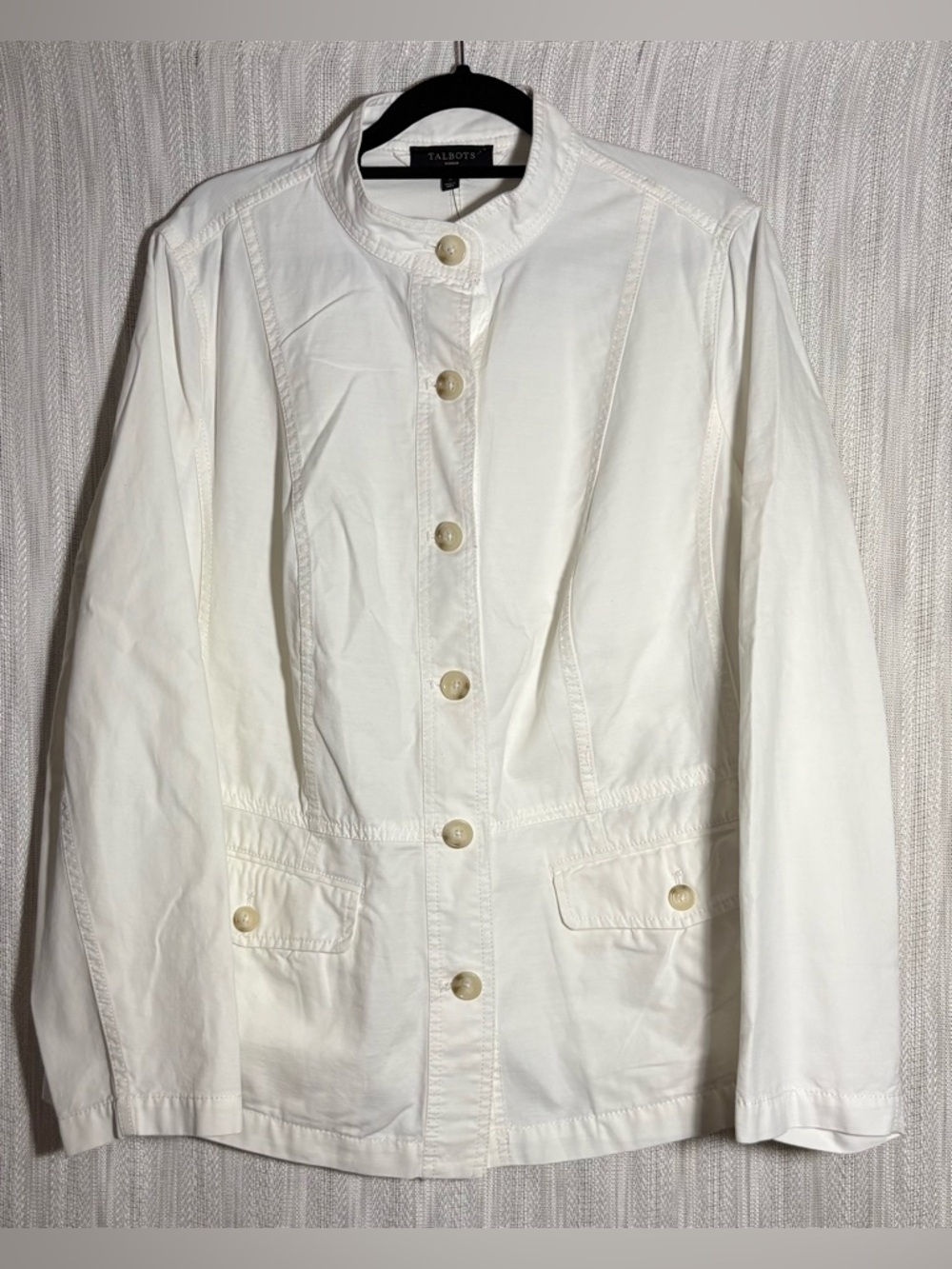 Talbots Cream Button-Front Jean Jacket
